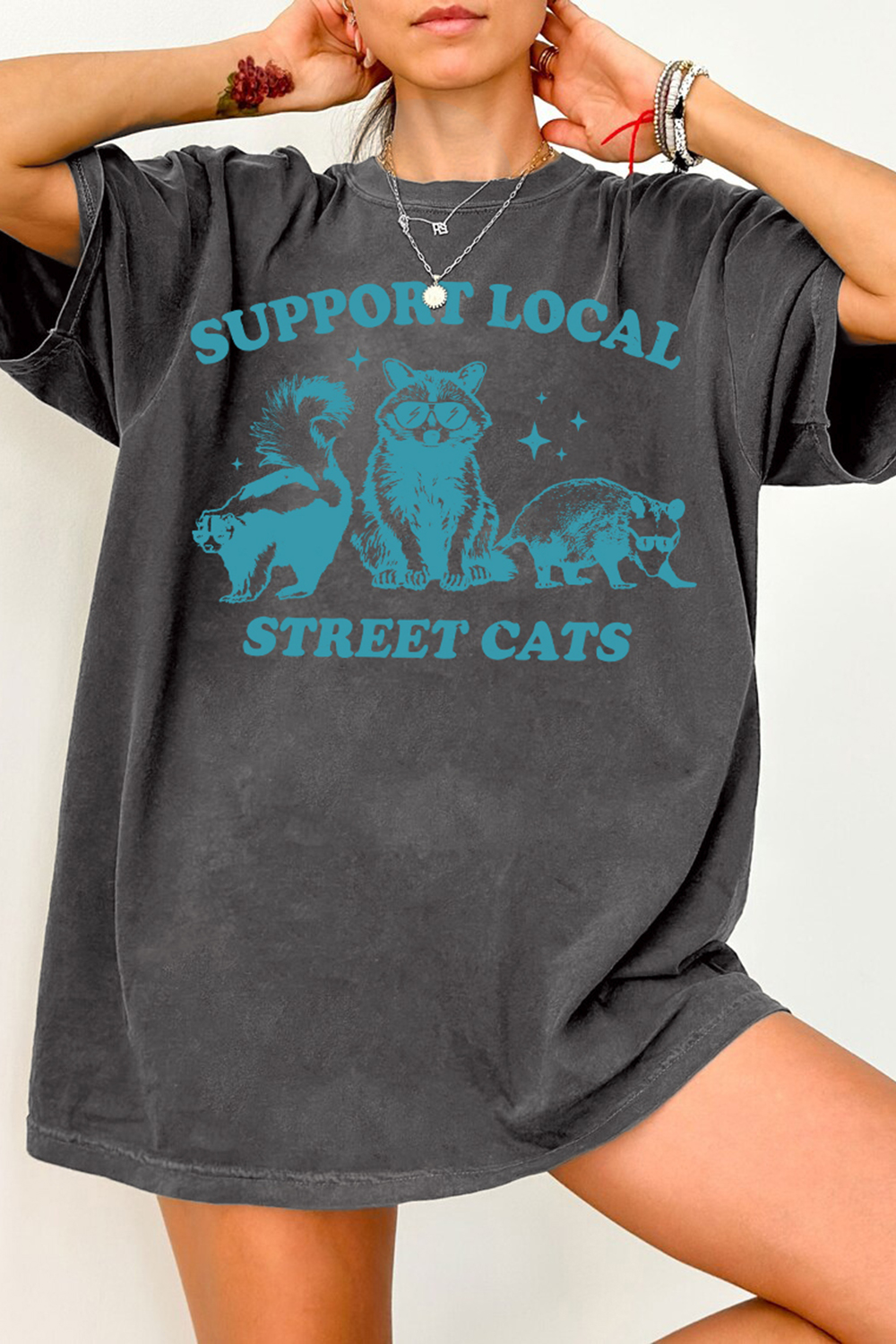 Support Your Local Street Cats Graphic Tee For Women