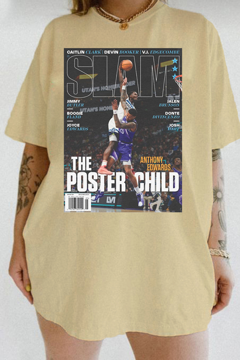 Anthony Edwards Minnesota Timberwolves NBA Slam Cover Tee For Women