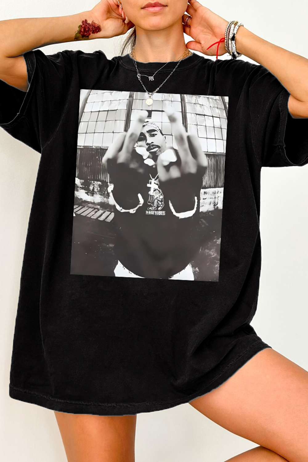 Retro Tupac Graphic Tee For Women