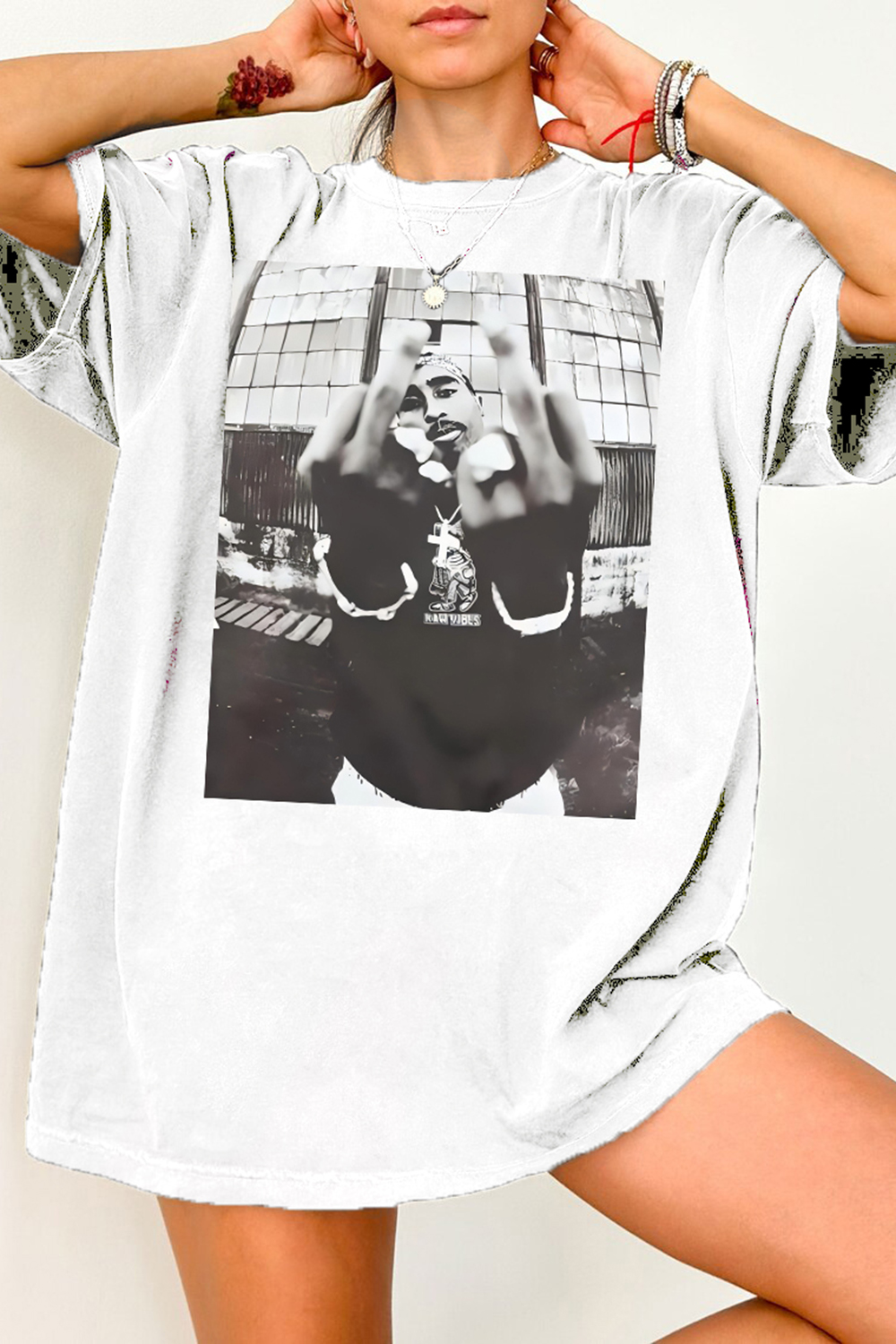 Retro Tupac Graphic Tee For Women