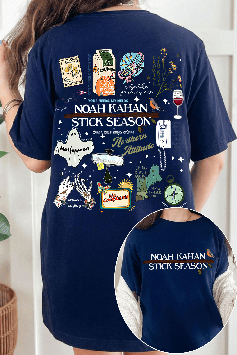 Stick Season Noah Kahan Full Version New Design 2 Sides Tshirts