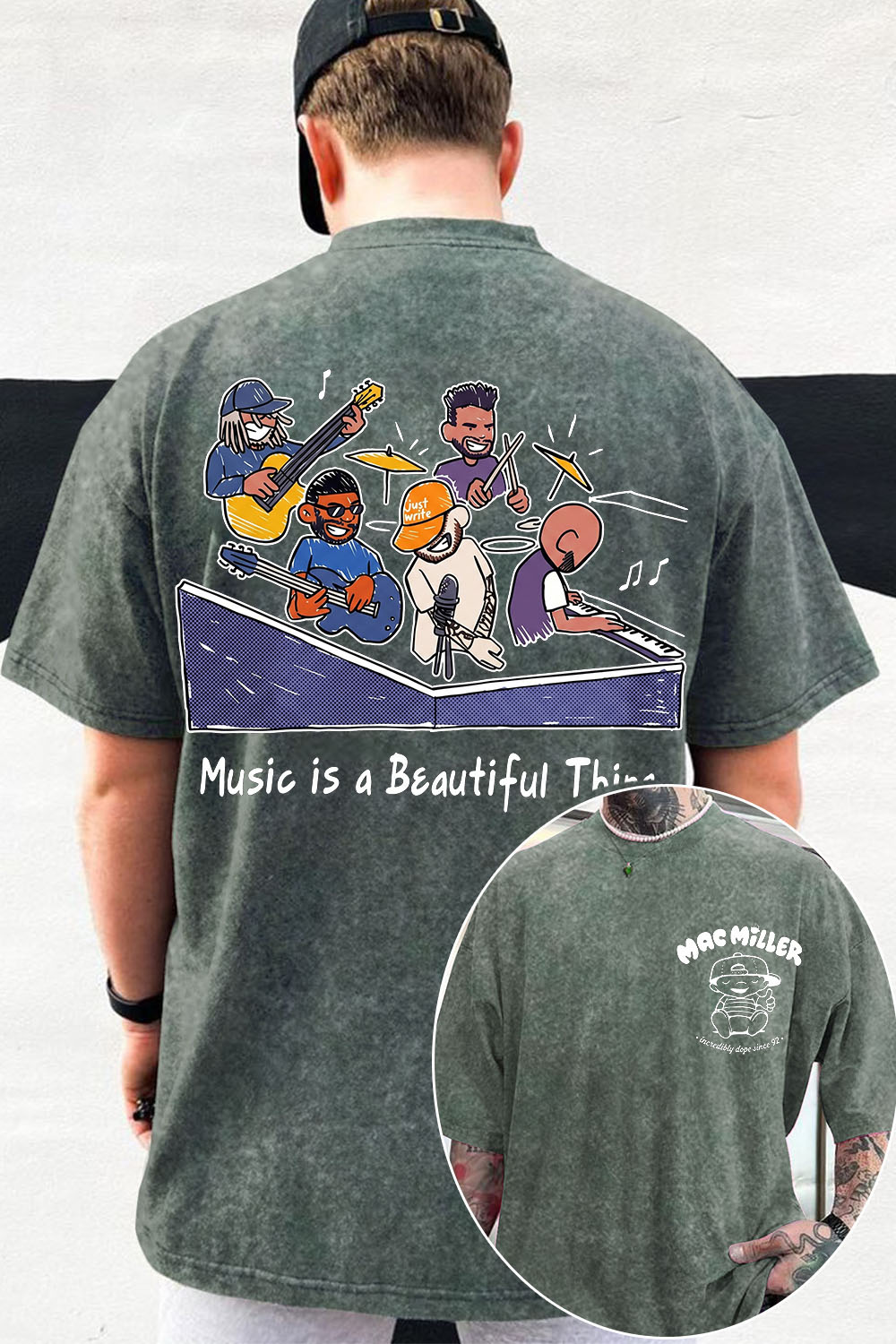 Mac Miller Music Fan's Washed Cottom Tee