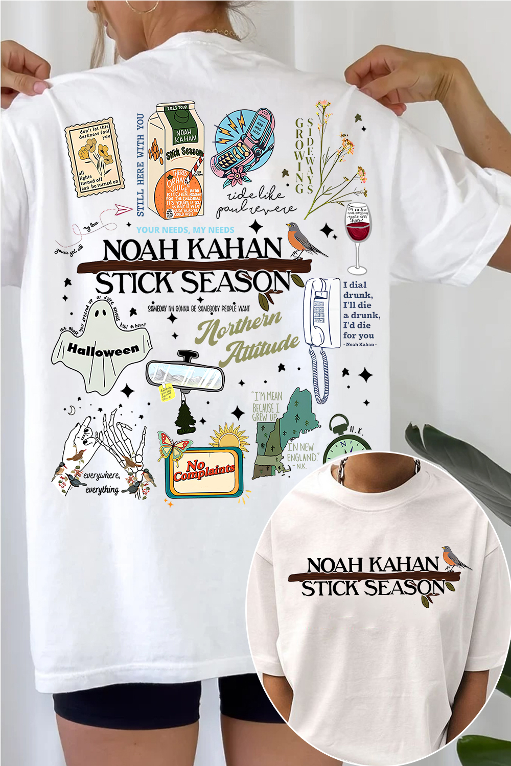 Stick Season Noah Kahan Full Version New Design 2 Sides Tshirts