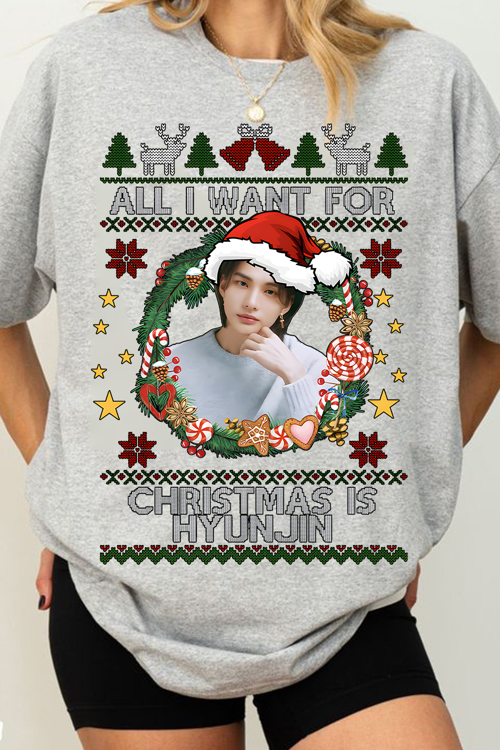 Hyun Jin Stray Kids Christmas Shirt