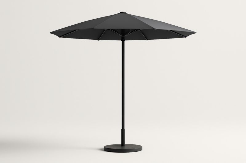 Parasol de Jardin Rond Aluminium Polyester Noir