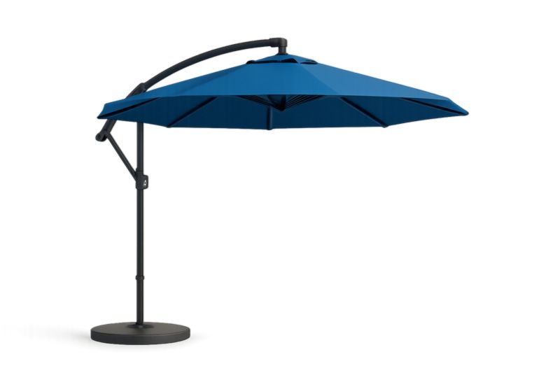 Parasol déporté en aluminium et polyester bleu Ø3 m
