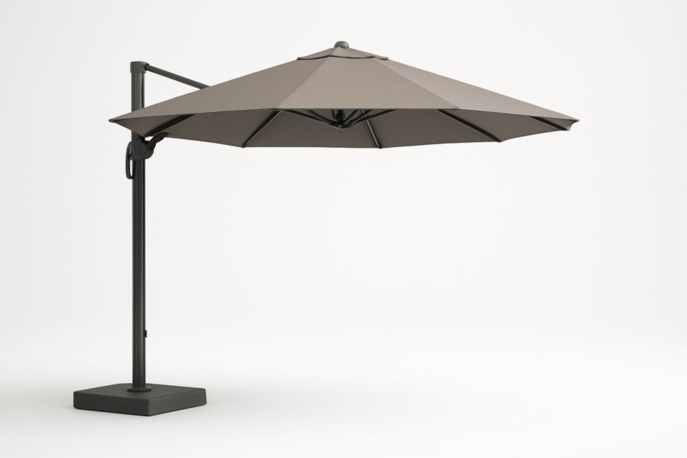 Parasol déporté rond 300m en polyester avec structure en acier