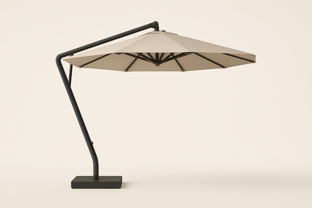 Parasol déporté aluminium Beige