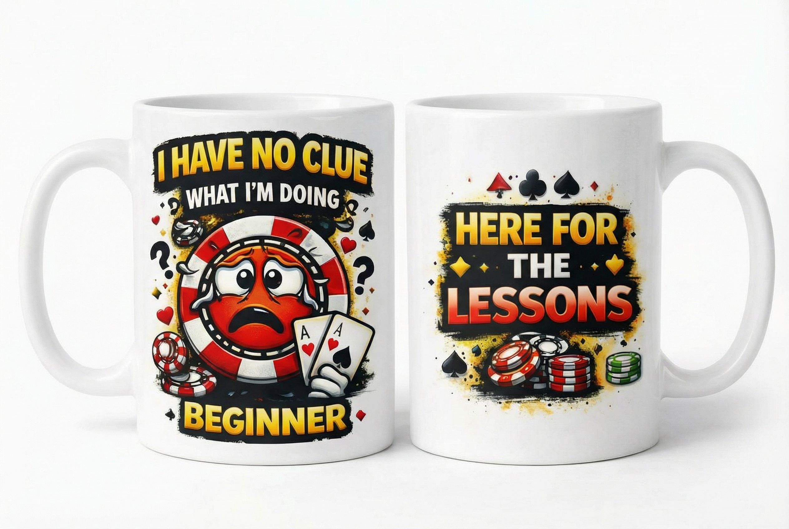 Poker Attitude Mug™ – Beginner / Pro / Bluff King