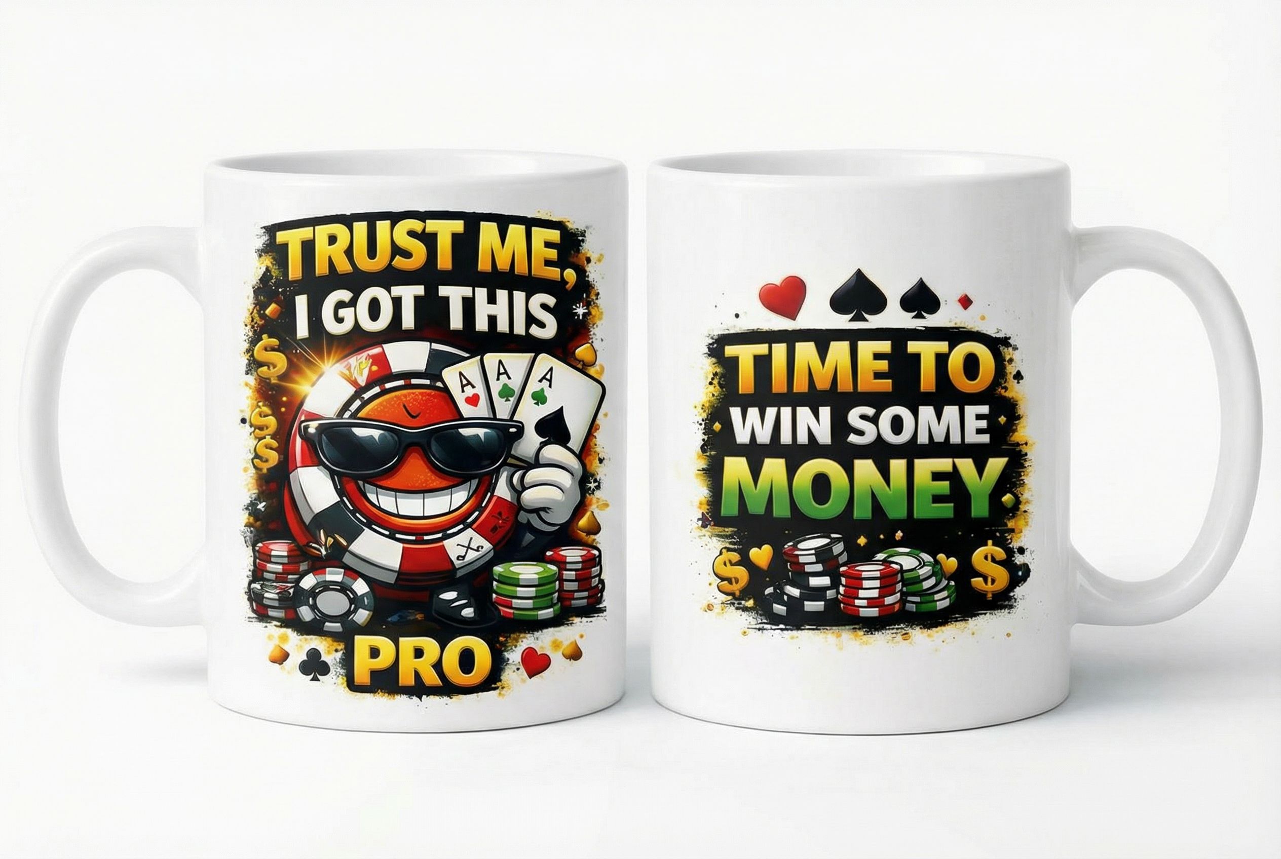 Poker Attitude Mug™ – Beginner / Pro / Bluff King