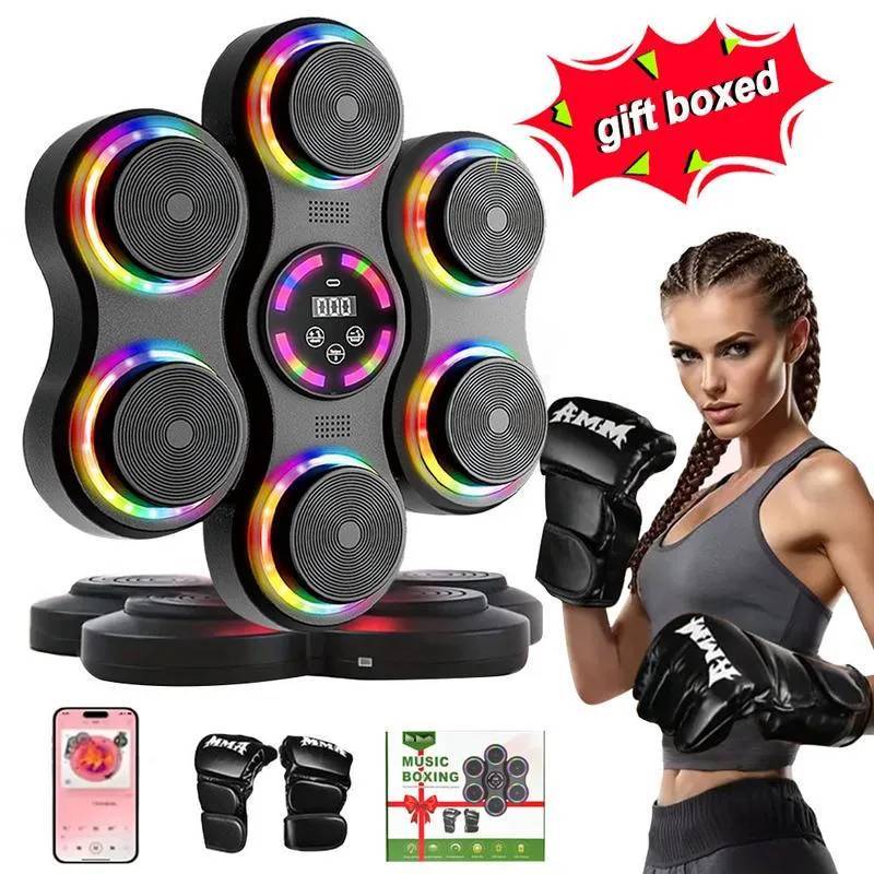 【Christmas gifts】Music Boxing Machine, Boxing Wall Mount Machine For Adult, Smart Boxing Traineing Machine With Boxing Gloves, Boxing Workout Equipment Target For Home, Office, Gym (Upgrade)