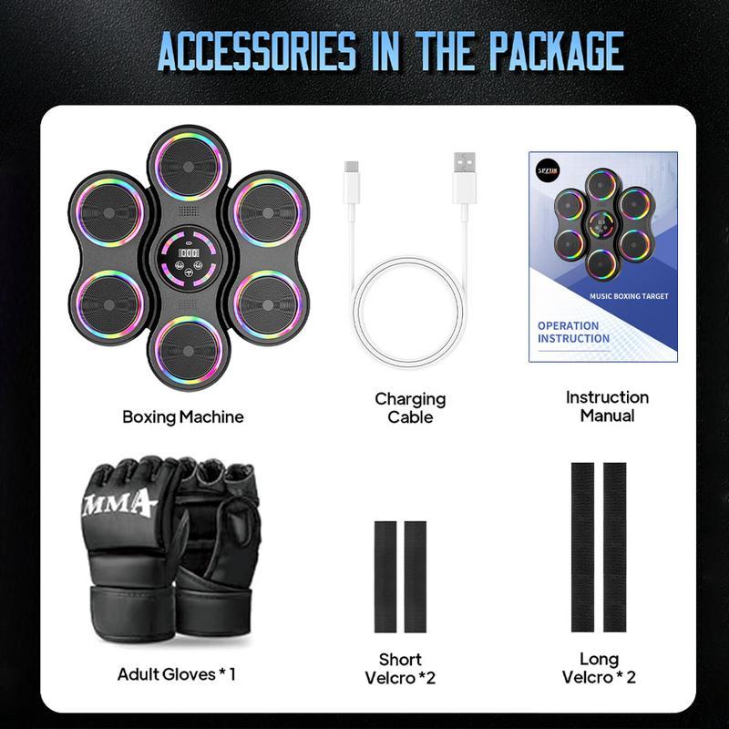 【Christmas gifts】Music Boxing Machine, Boxing Wall Mount Machine For Adult, Smart Boxing Traineing Machine With Boxing Gloves, Boxing Workout Equipment Target For Home, Office, Gym (Upgrade)