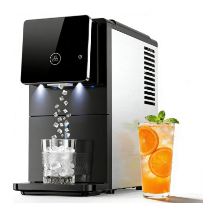 Nugget Ice Maker Dispenser, Self Dispensing Pellet Ice Machine, 33lbs/24H, 15Mins Quick Ice Make, 33lbs Sonic Ice Storage, Ice Full Indicator, Self-Cleaning, Kitchen, Office, Bar, Party