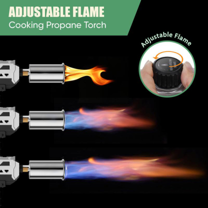 Kitchen Torch, Powerful Propane Torch for Steak Searing, Adjustable Culinary Torch for Home Baking Supplies, Campfire Starter, Multi-functional BBQ Torch for Creme Brule, Christmas & New Year Gift Ideas(Tank Not Included)