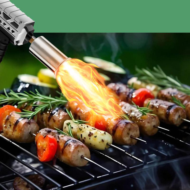 Kitchen Torch, Powerful Propane Torch for Steak Searing, Adjustable Culinary Torch for Home Baking Supplies, Campfire Starter, Multi-functional BBQ Torch for Creme Brule, Christmas & New Year Gift Ideas(Tank Not Included)