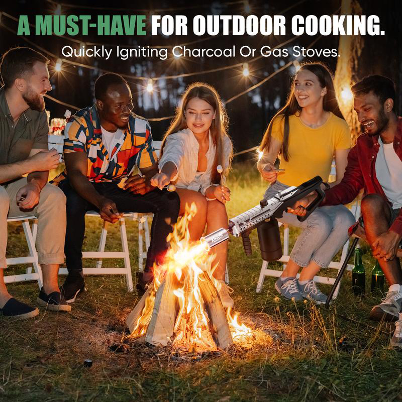 Kitchen Torch, Powerful Propane Torch for Steak Searing, Adjustable Culinary Torch for Home Baking Supplies, Campfire Starter, Multi-functional BBQ Torch for Creme Brule, Christmas & New Year Gift Ideas(Tank Not Included)