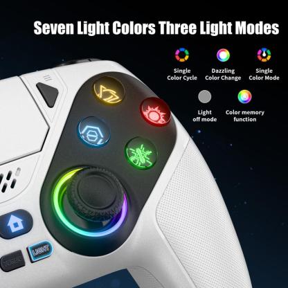 HolidayHaul Anti-Drift Calibration Guide Christmas Gift Wireless Gaming Controller Pro for PS5 with LED RGB Light– Compatible with Playstation 5,Dual Vibration, Motion Sensing, Programmable Buttons & 1000mAh Fast-Charging Battery
