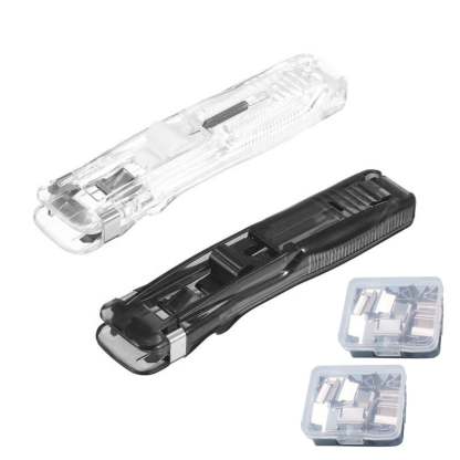 Portable Binder Clip Stapler - Includes 58 reusable clips