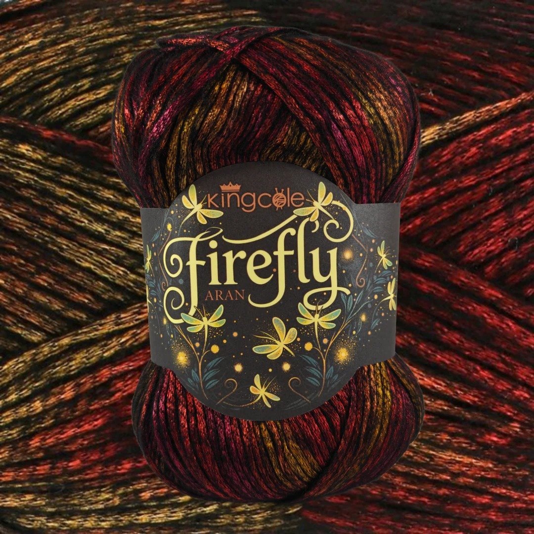 🧶Aran Wool ‘Firefly’ Iridescent Shimmer Yarn: A Touch of Magic in Every Stitch💫