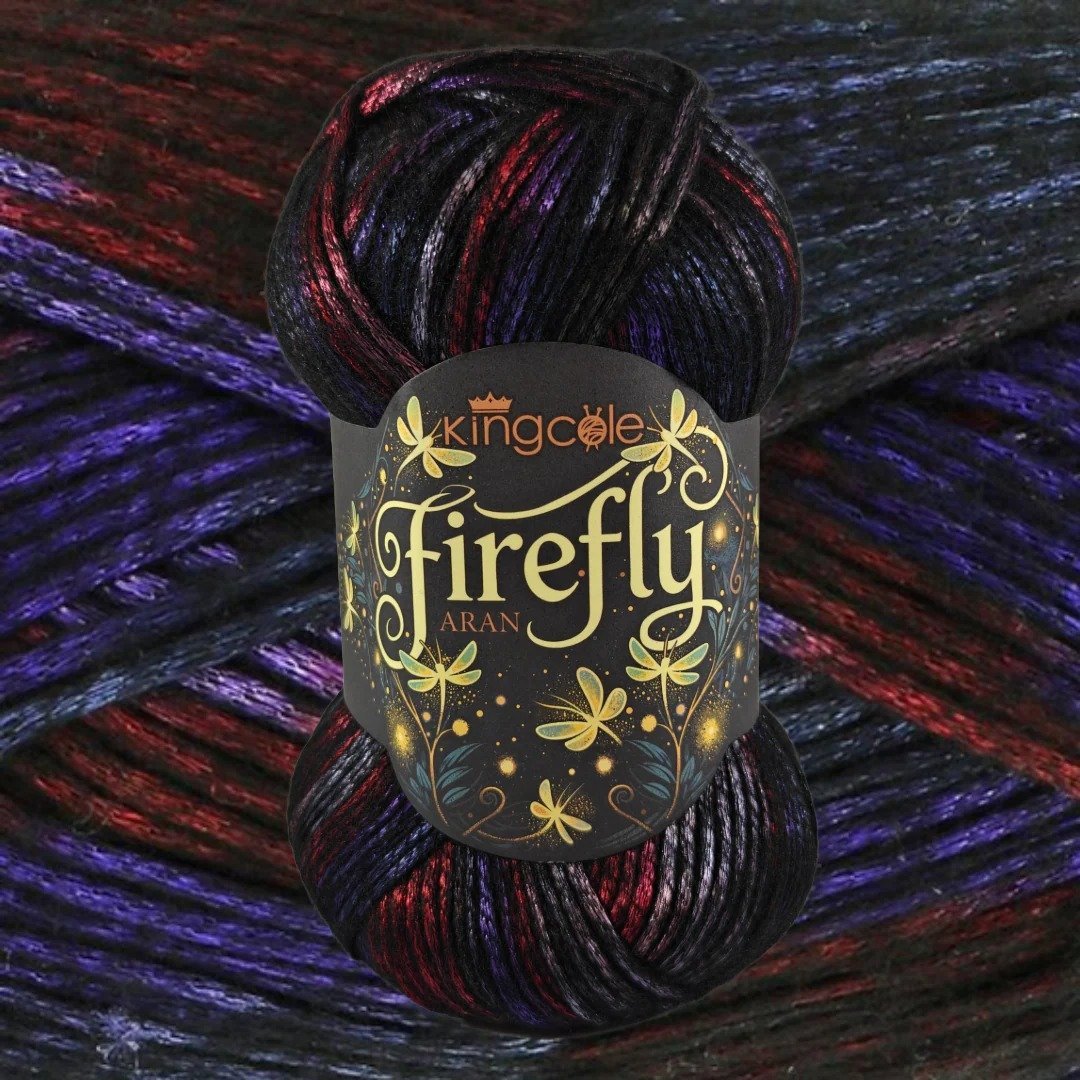 🧶Aran Wool ‘Firefly’ Iridescent Shimmer Yarn: A Touch of Magic in Every Stitch💫