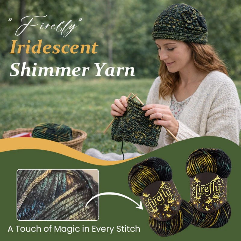 🧶Aran Wool ‘Firefly’ Iridescent Shimmer Yarn: A Touch of Magic in Every Stitch💫