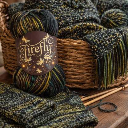 🧶Aran Wool ‘Firefly’ Iridescent Shimmer Yarn: A Touch of Magic in Every Stitch💫