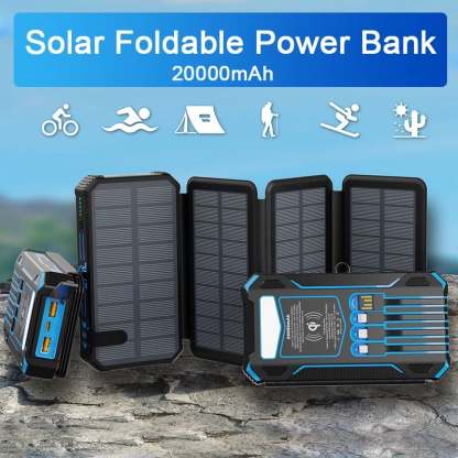 Outdoor Foldable Solar Large Capacity Charger Mobile Power Bank