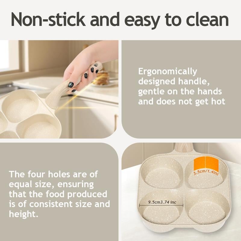 🍳✨4-Hole Non-Stick Egg & Breakfast Skillet