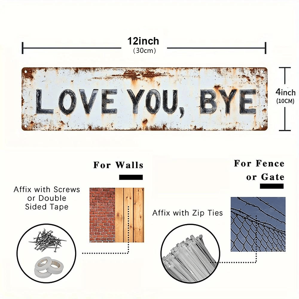 🔥LAST DAY 50% OFF❤️LOVE YOU, BYE – Vintage Wall Sign