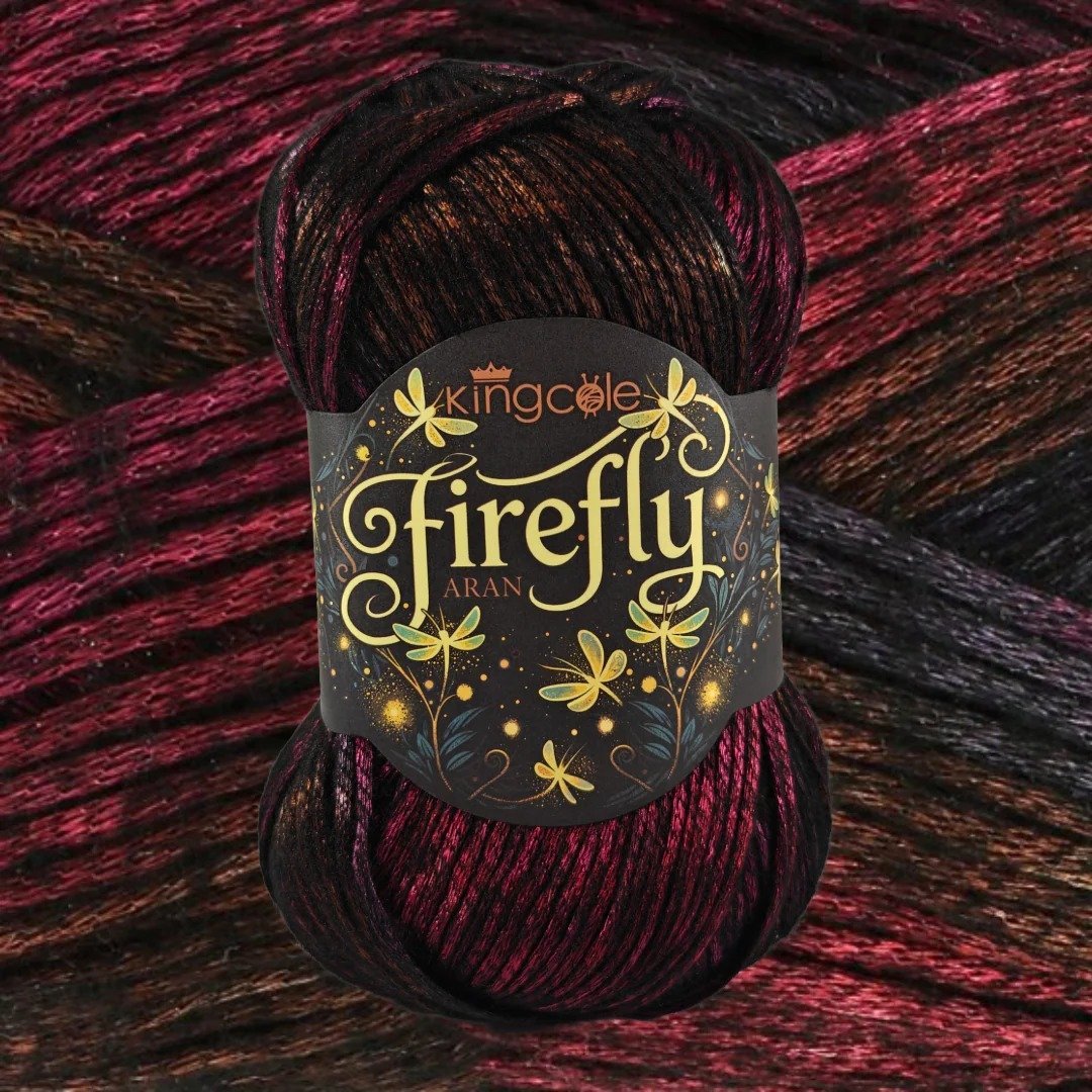 🧶Aran Wool ‘Firefly’ Iridescent Shimmer Yarn: A Touch of Magic in Every Stitch💫