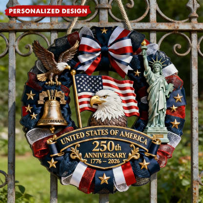 US 250th Anniversary-Personalized Patriot Wood Sign
