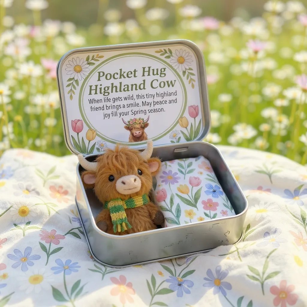 🌾🐮Pocket Hug Highland Cow Gift Set – A Little Hug You Can Carry Anywhere 💛