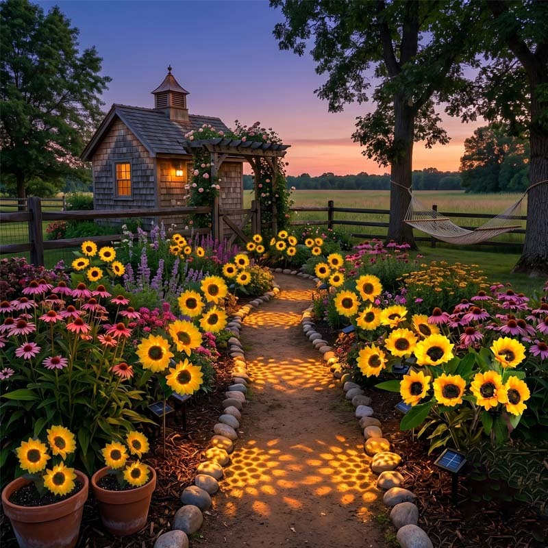 🌻 65K+ SOLD! 2026 UPGRADED Solar Sunflowers – Hyper-Realistic Petals, Stunning Shadow Projections & Dusk-to-Dawn Garden Magic 🌻