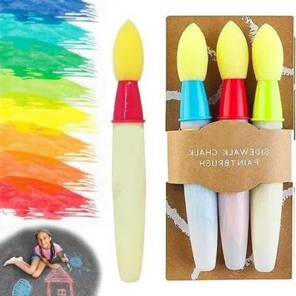 🔥Summer Hot Sale🎨 Jumbo Sidewalk Chalk Paint Brushes – Create BIG Outdoor Art!