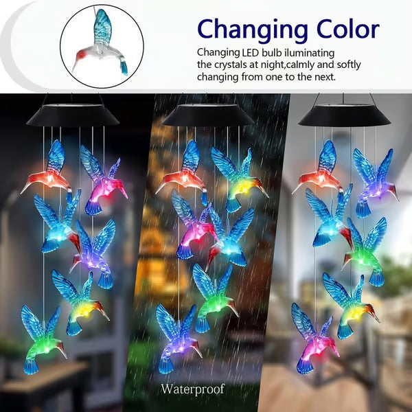 🦋Enhance Your Garden✨Creative Bird Design Solar Wind Chimes