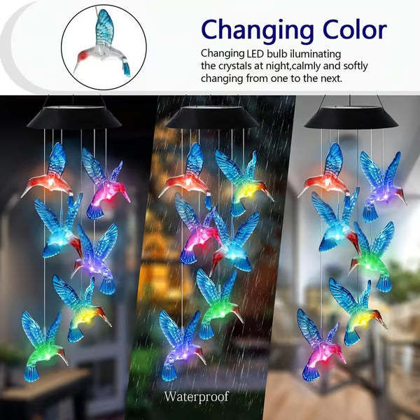 🦋Enhance Your Garden✨Creative Bird Design Solar Wind Chimes