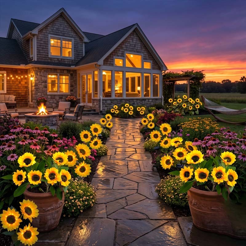 🌻 65K+ SOLD! 2026 UPGRADED Solar Sunflowers – Hyper-Realistic Petals, Stunning Shadow Projections & Dusk-to-Dawn Garden Magic 🌻