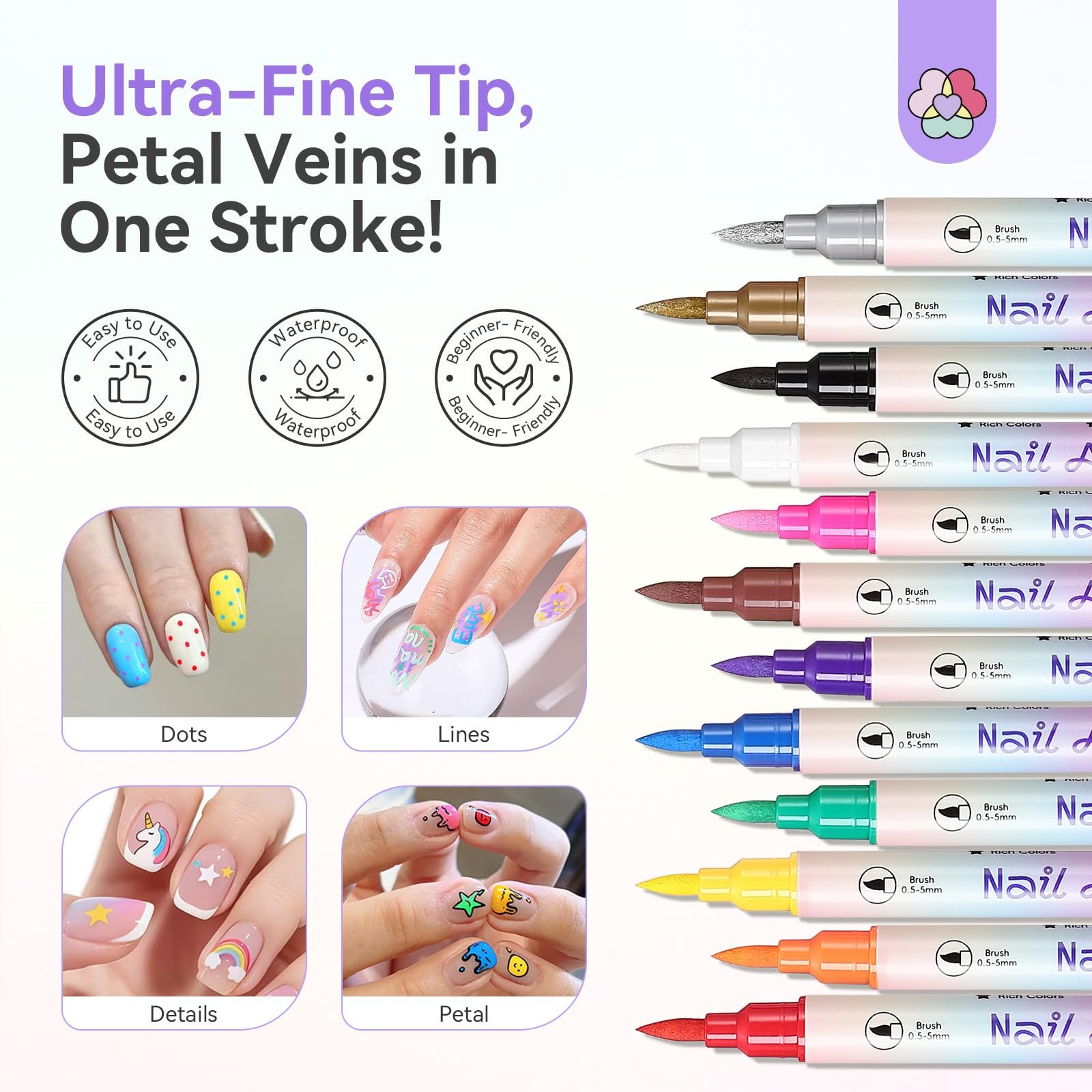 Dual Tip Nail Pens