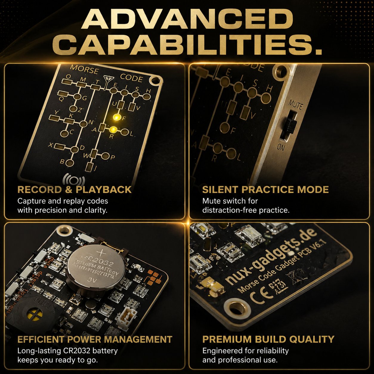 📟 Morse Code Trainer Card Pro (LED Edition)