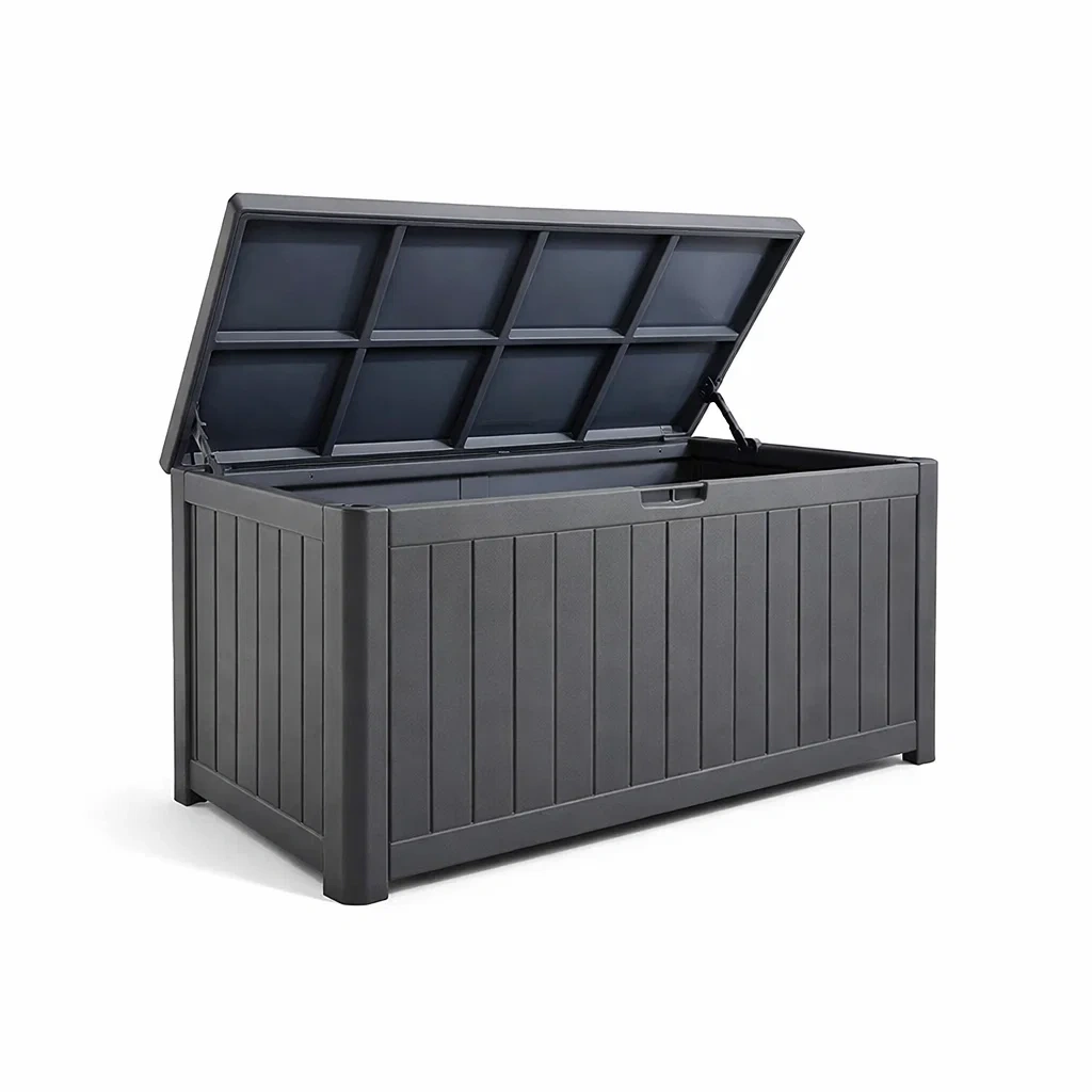 Baule Contenitore da Esterno in Plastica Grigio-ELITEFURNZ