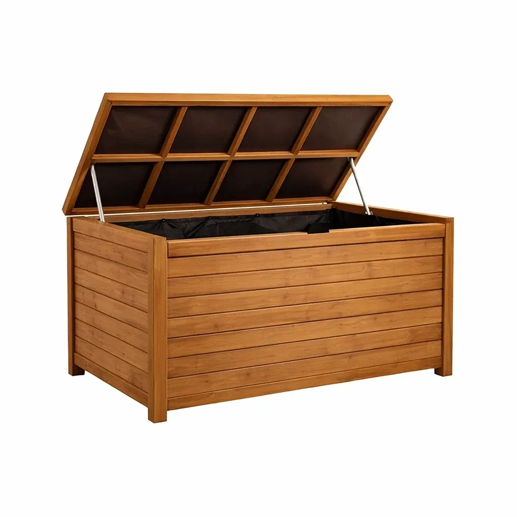 Baule Contenitore in Legno di Acacia con Rivestimento Interno-ELITEFURNZ