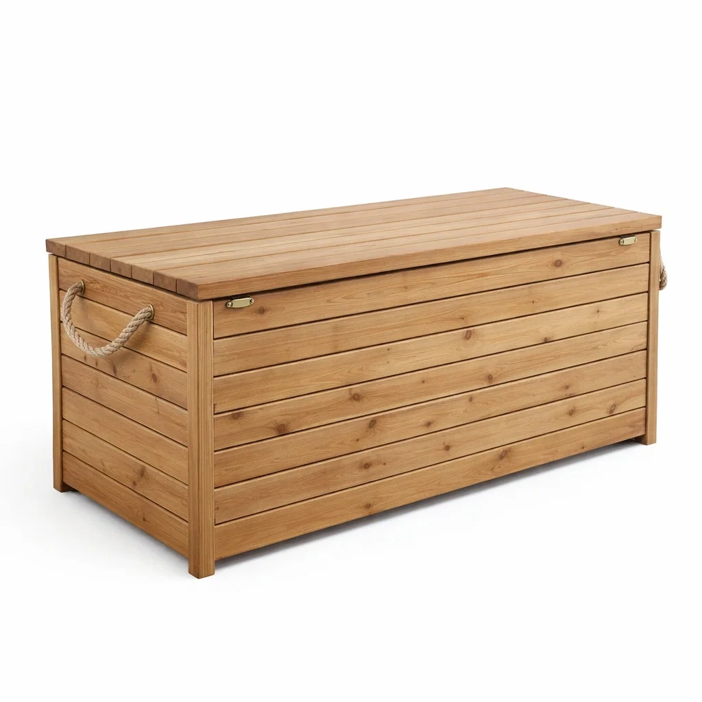 Cassapanca in Legno di Pino con Maniglie in Corda-ELITEFURNZ