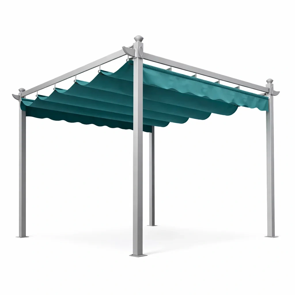 Pergola in Alluminio con Copertura in Poliestere 300x300x220 cm-ELITEFURNZ