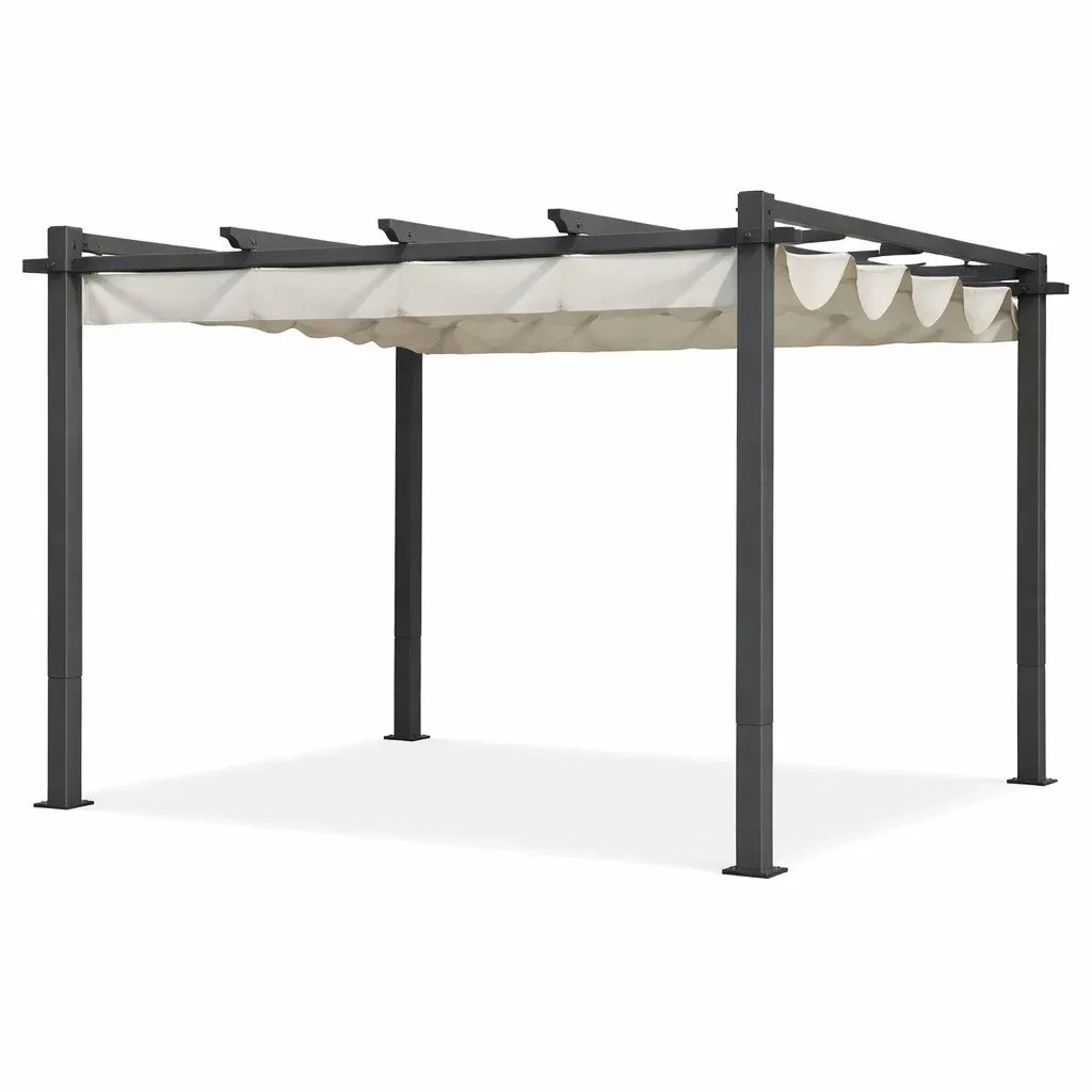 Pergola in Alluminio con Copertura in Poliestere-ELITEFURNZ