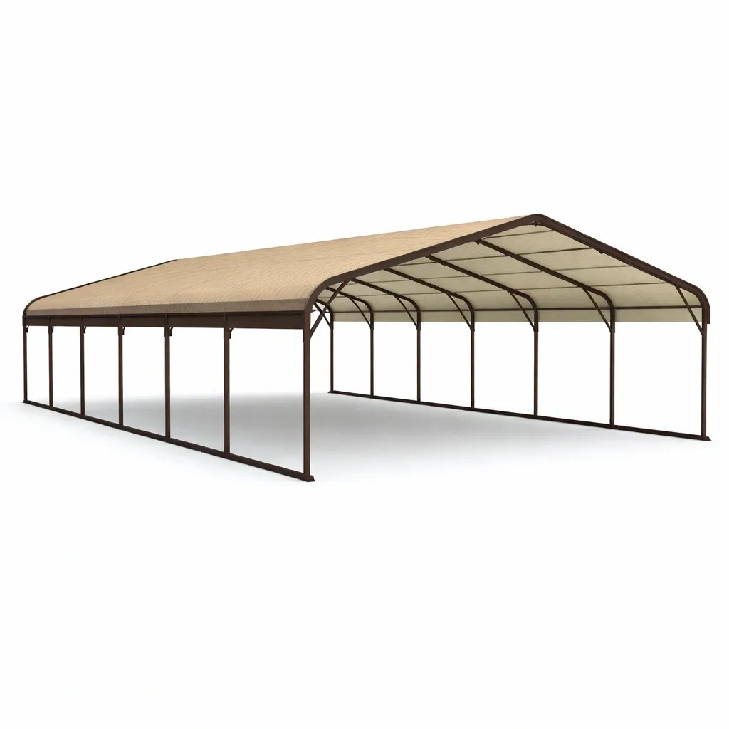 Tenda da Parcheggio in Metallo e Poliestere 900x400x280 cm Beige-ELITEFURNZ