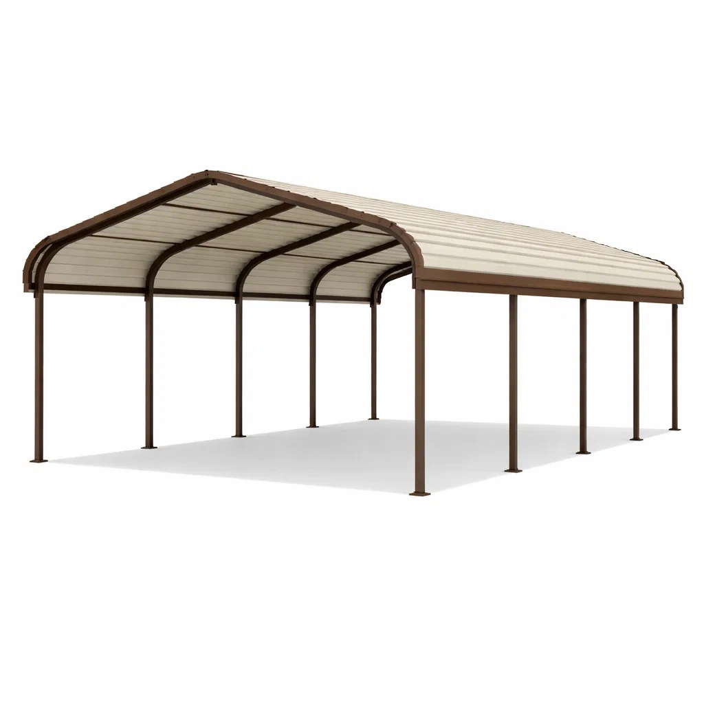 Tettoia per Auto in Acciaio Marrone 600x300x250 cm-ELITEFURNZ