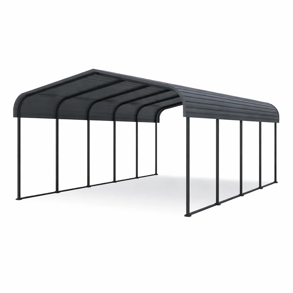 Tettoia Autoportante in Acciaio Zincato 600x300x250 cm Nero-ELITEFURNZ