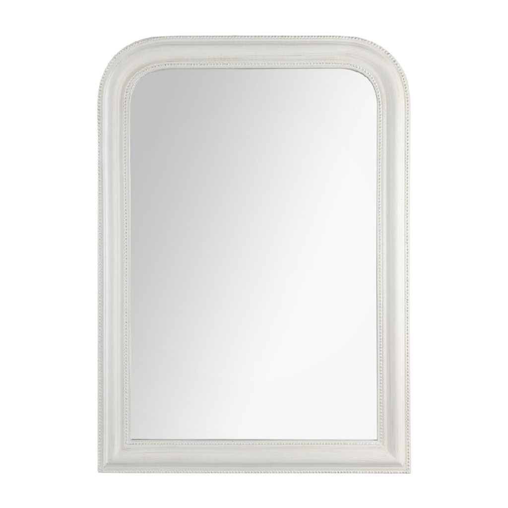 White Arched Wall Mirror with Decorative Frame-natashahinson.shop