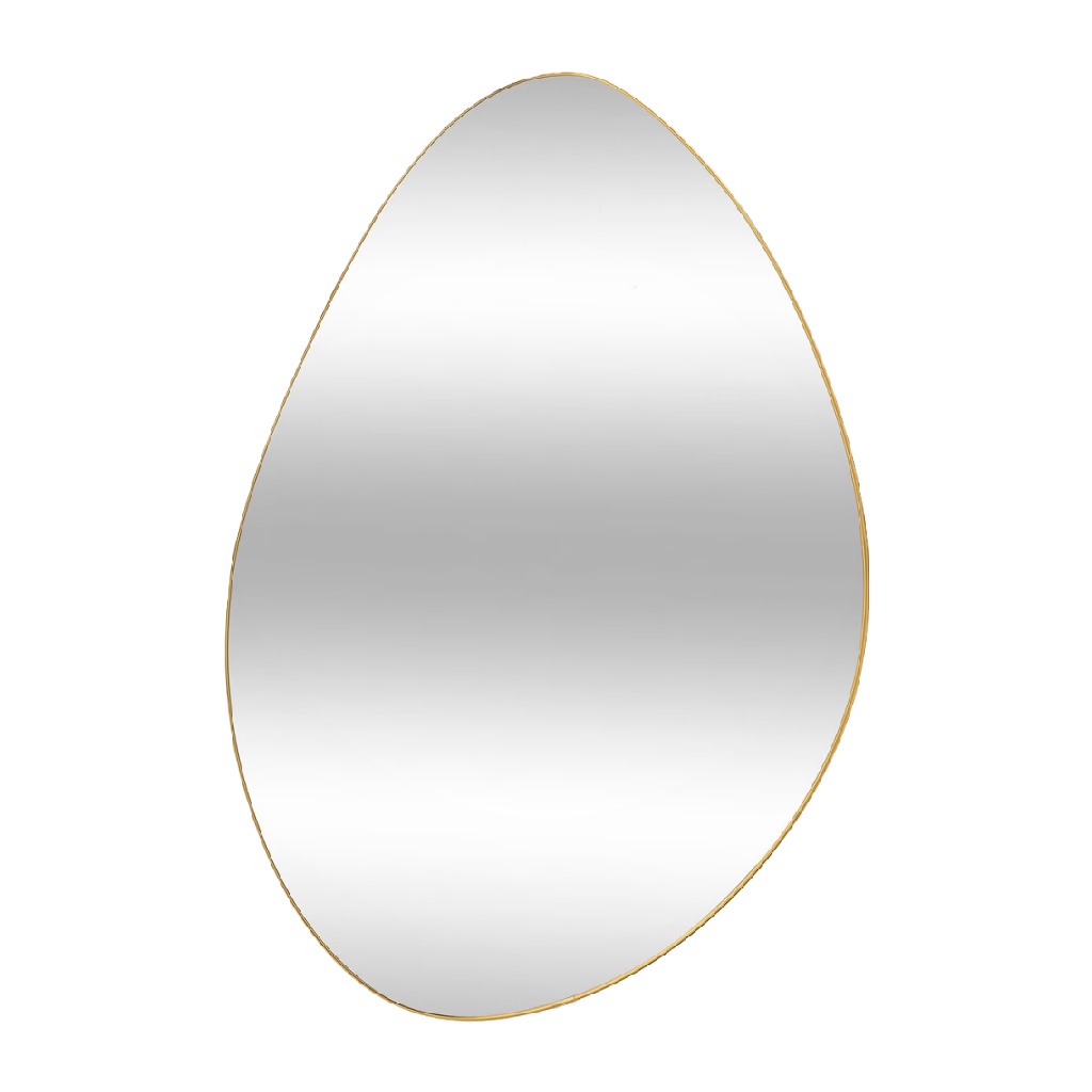 Gold Oval Wall Mirror, Slim Metal Frame-natashahinson.shop