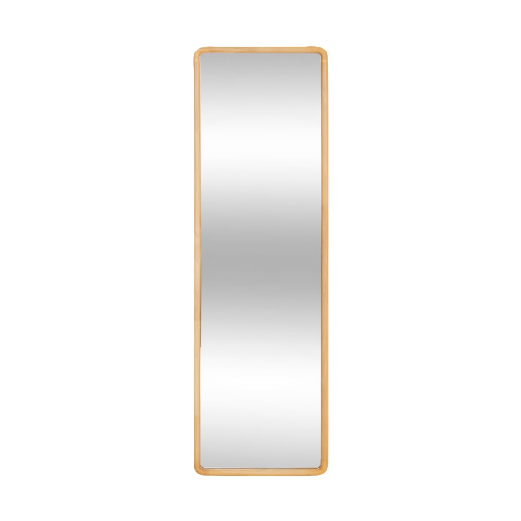 Rectangular Wooden Wall Mirror, Slim Vertical Design-natashahinson.shop